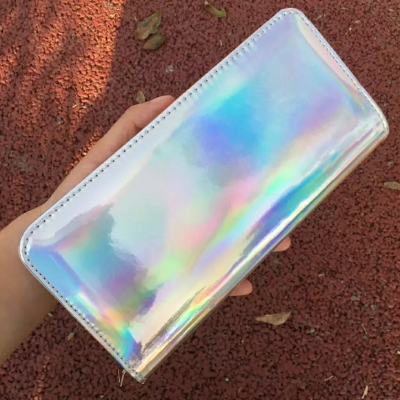 Handbags - HOLOGRAPHIC SILVER WALLET